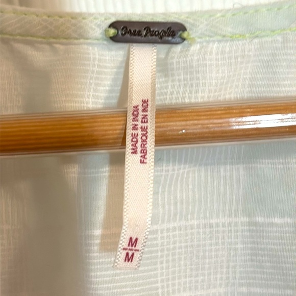 Free People Time Out Plaid Lace Trim Tunic,
super subtle green hue, Medium - Picture 4 of 8